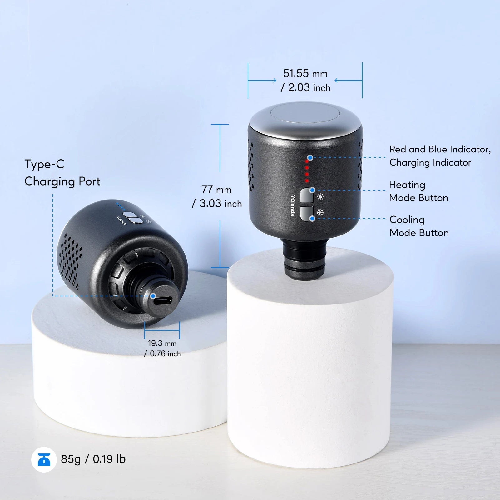 Portable Muscle Massage Gun with Removable Heating & Cooling Massaging Head